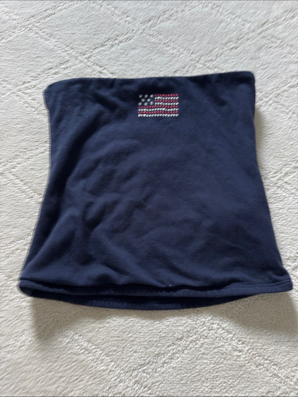 Hollister Navy Tube Top with Embellished Gem Flag